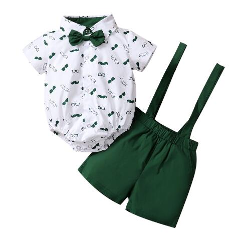 2Pcs Baby Boy Tuxedo Set with Bowtie (0-24m)