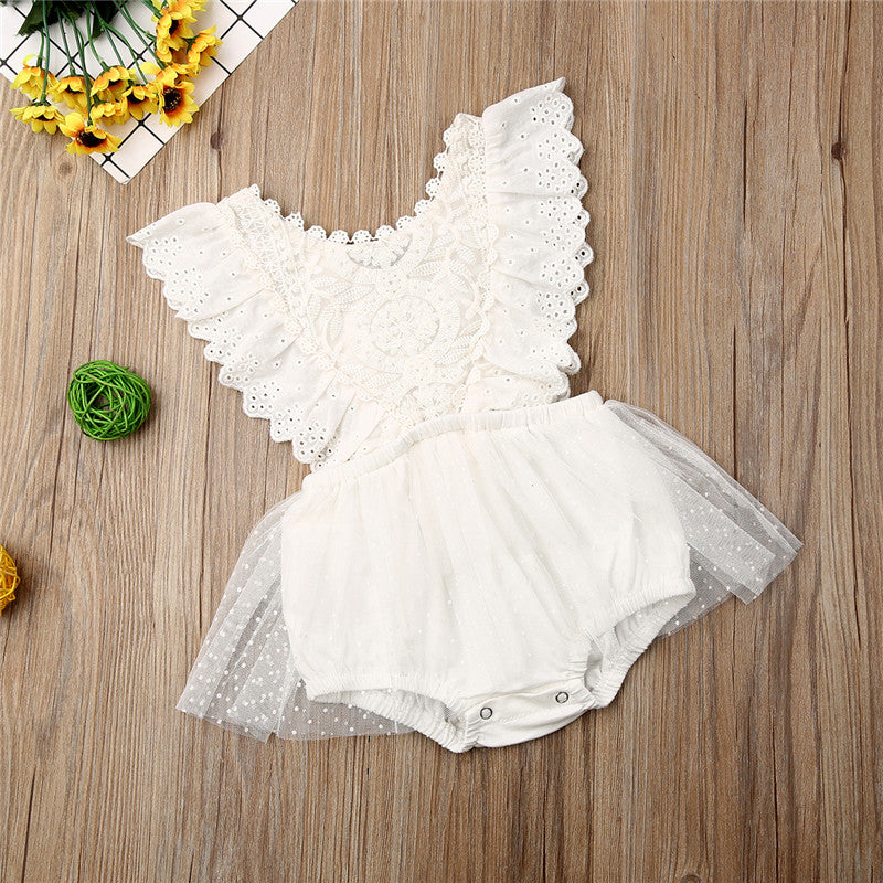 Cute Newborn Baby Girl Lace Dress 0-24M (Sleeveless/Long Sleeve)