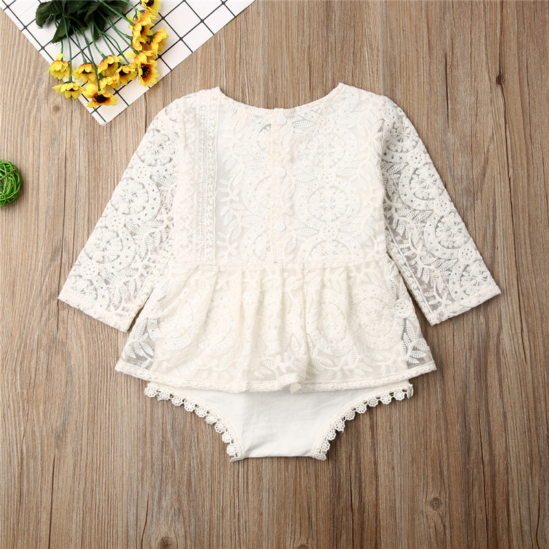 Cute Newborn Baby Girl Lace Dress 0-24M (Sleeveless/Long Sleeve)