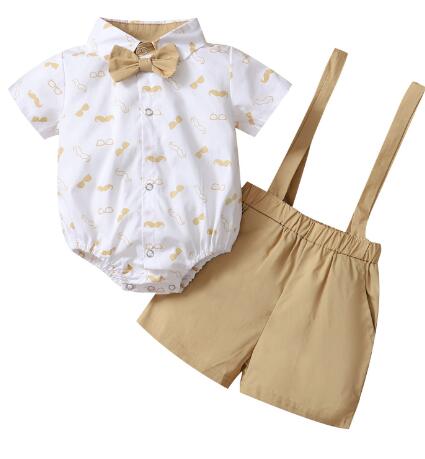 2Pcs Baby Boy Tuxedo Set with Bowtie (0-24m)