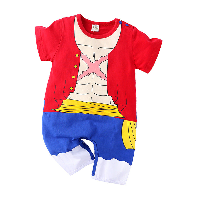 Summer Cartoon Anime Baby Boy Short Sleeve Romper